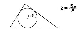 Радиус вписанной в треугольник окружности